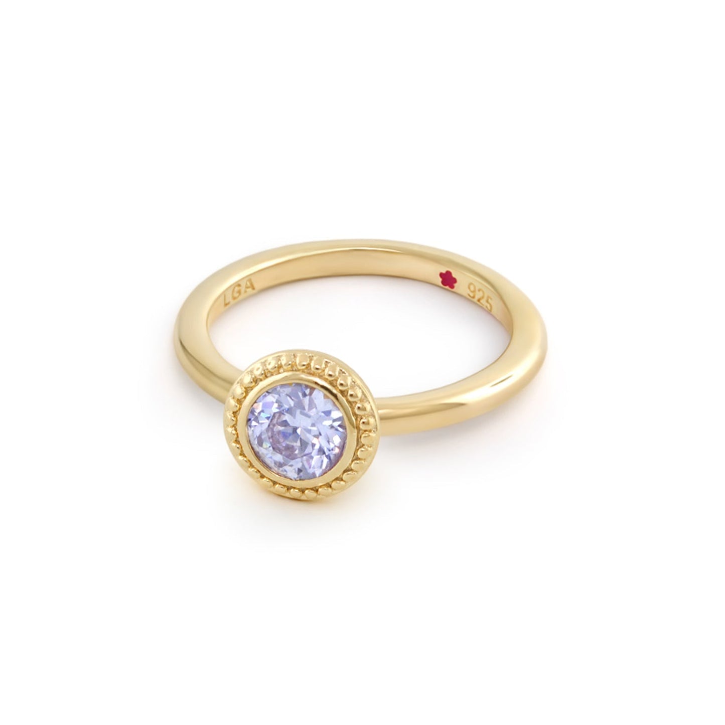 Layers of Love Stackable Ring — yellow gold with lavender gemstone, Lauren G Adams, 925 stamp on Tampa Home & Garden Store