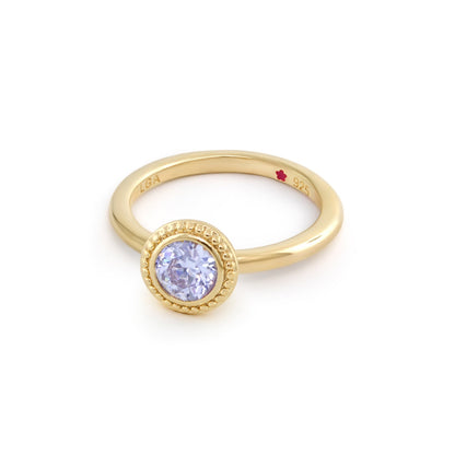 Layers of Love Stackable Ring — yellow gold with lavender gemstone, Lauren G Adams, 925 stamp on Tampa Home & Garden Store