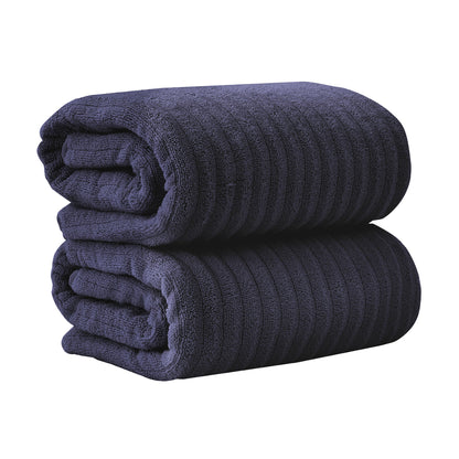 Luxury Combed Cotton and Ribbed Bath Towels