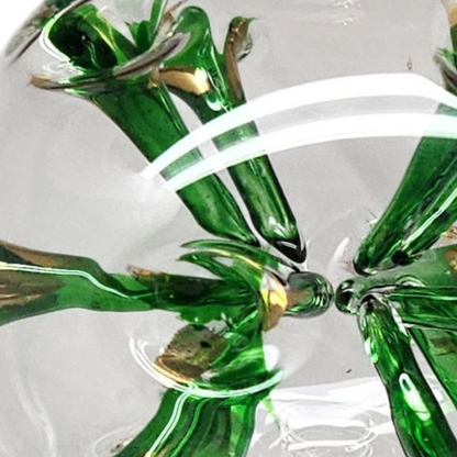 Adorno de estrella perforada de vidrio soplado - Verde