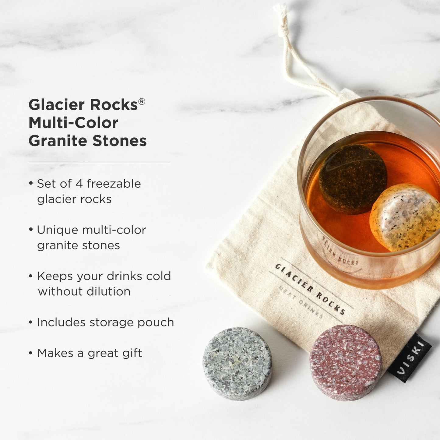 Granite Glacier Rocks And The Chilled Drinks