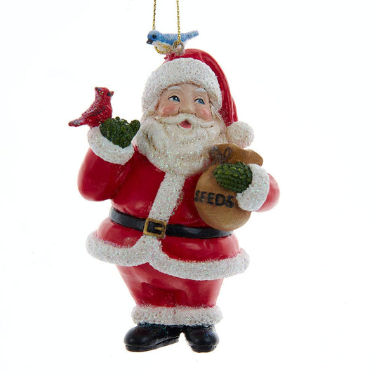 Santa With Birds Ornament - Tampa Home & Garden Store