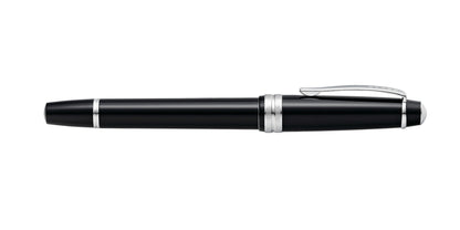 Bailey Light Polished Black Resin Fine Nib Fountain Pen by A.T. Cross with silver-tone trim on Tampa Home & Garden Store