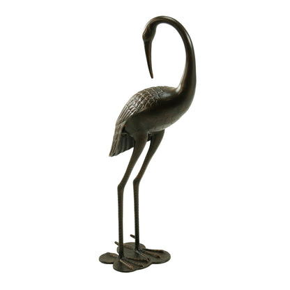 Sunny Outdoor 39 Inch Aluminum Crane statue by HouseOfZazla, bronze finish garden accessory on Tampa Home & Garden Store
