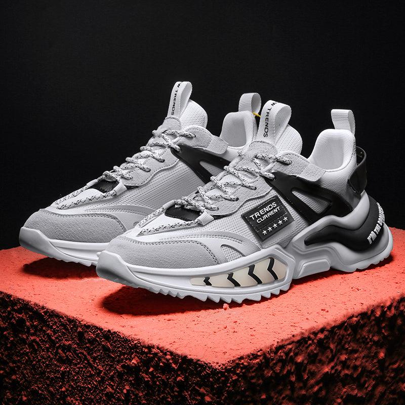 Stevvex running sneakers, grey breathable mesh with black accents, men's athletic shoes on Tampa Home & Garden Store