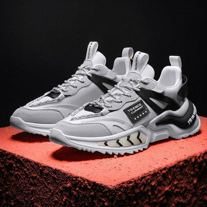 Stevvex running sneakers, grey breathable mesh with black accents, men's athletic shoes on Tampa Home & Garden Store