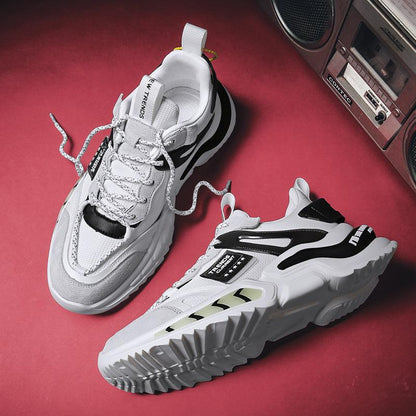 Stevvex sneakers pair, white gray with chunky sole and black accents on Tampa Home & Garden Store