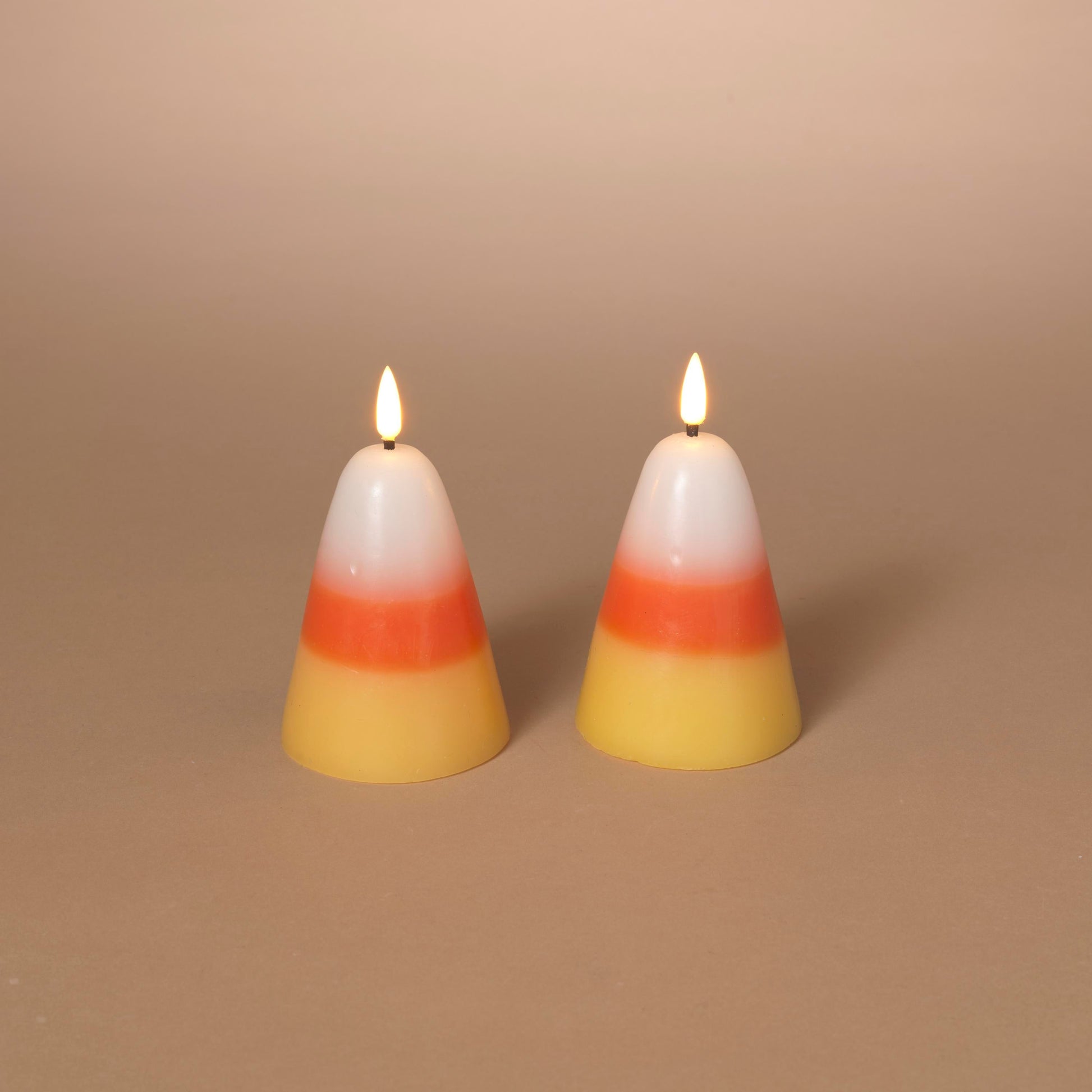 Candy corn flameless battery-operated candles 3-pack on Tampa Home & Garden Store