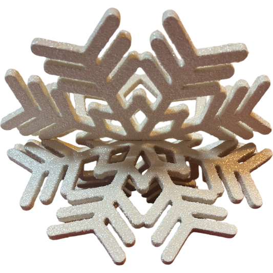 Sparkling Wood Snowflakes Large - Tampa Home & Garden Store
