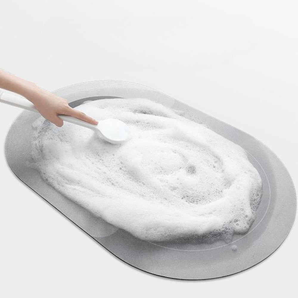 Non-Slip Quick Dry Bath Mat gray Moktan Sabai, bath & shower mat on Tampa Home & Garden Store