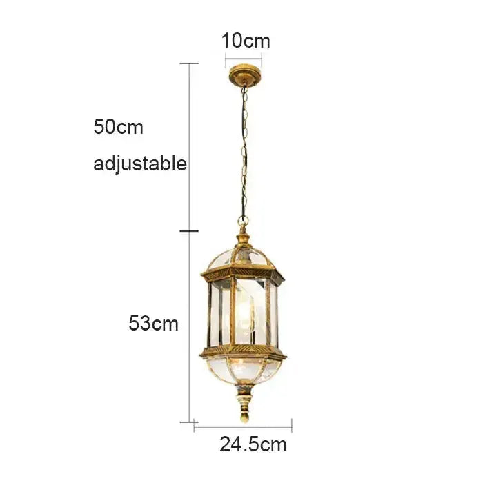 Rustic black and brass outdoor hanging lantern light with glass panels Decorbites on Tampa Home & Garden Store