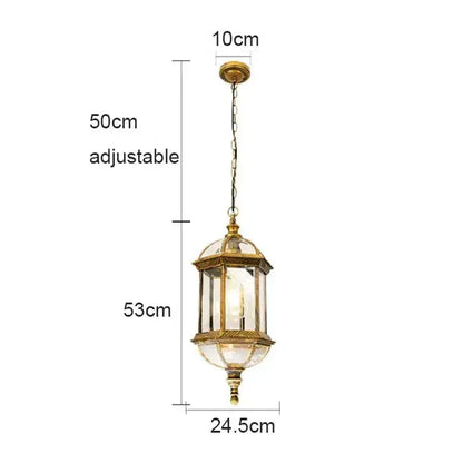 Rustic black and brass outdoor hanging lantern light with glass panels Decorbites on Tampa Home & Garden Store