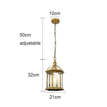 Rustic black & brass outdoor hanging lantern by Decorbites with glass panels on Tampa Home & Garden Store