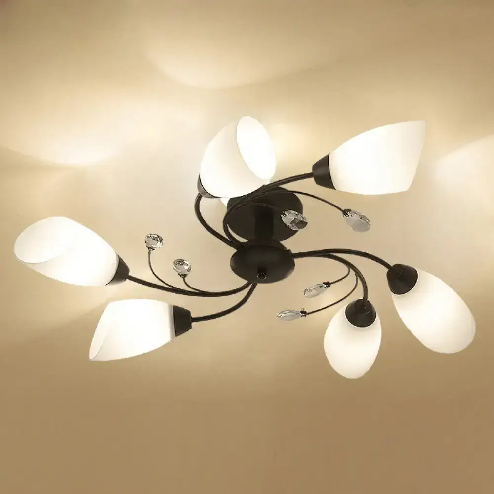 Black Opal Glass Flush Light and Timeless Style