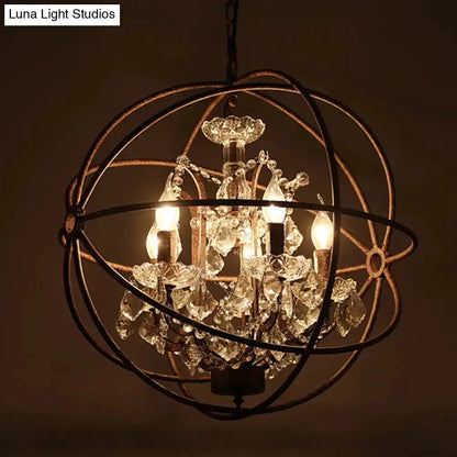 Rustic black wrought iron crystal deco chandelier with crystal prisms for dining room Decorbites on Tampa Home & Garden Store