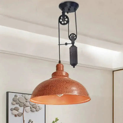 Rustic copper dome pendant light with pulley hardware by Decorbites on Tampa Home & Garden Store