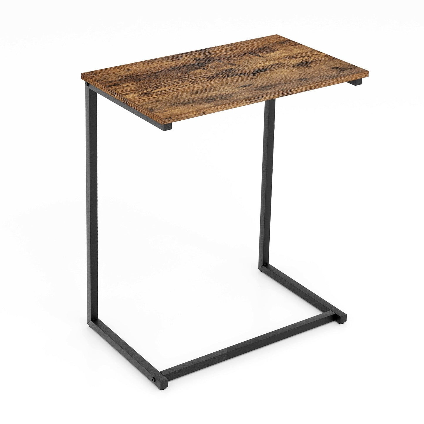 Mesa auxiliar industrial en forma de C con estructura de metal