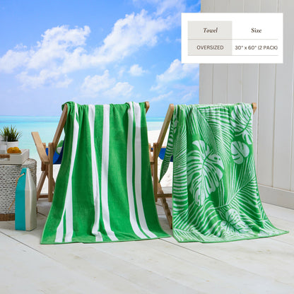 Velour Cotton Beach Towels and Maui Two Pack