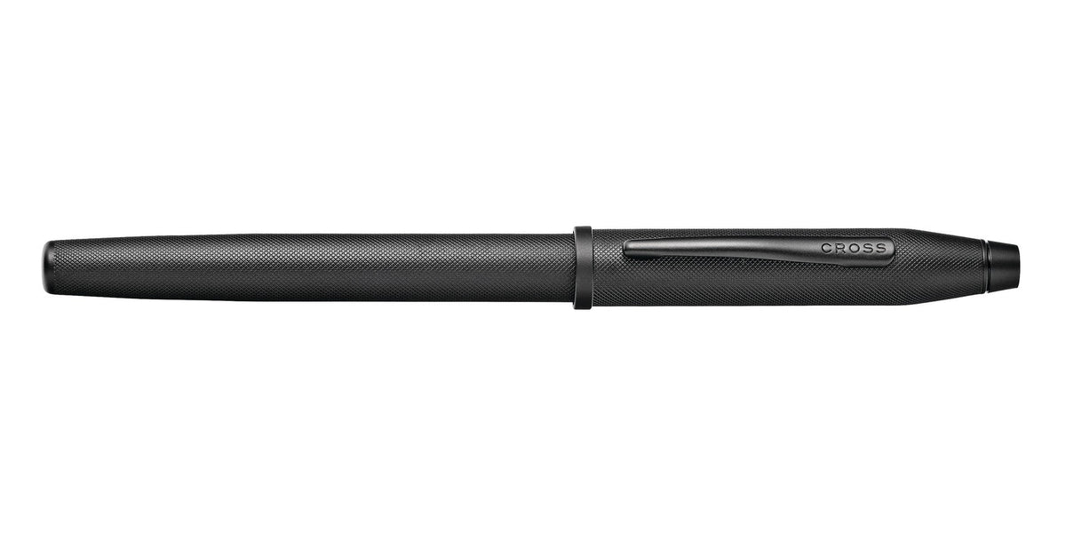 Century II black PVD micro-knurl fountain pen with Cross clip textured grip on Tampa Home & Garden Store