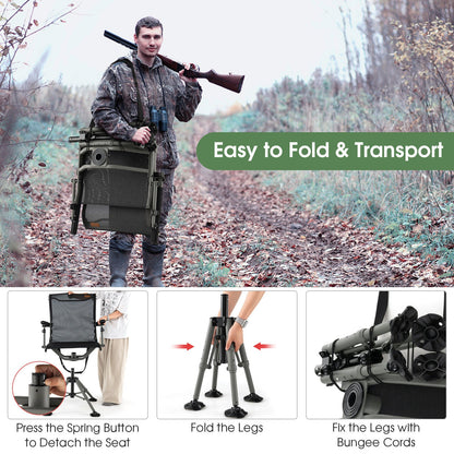 GemGear 360 Degree Silent Swivel Hunting Chair black folded portable tree-stand seat on Tampa Home & Garden Store
