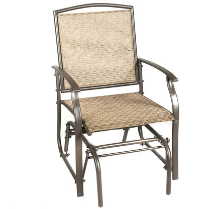 Columpio de jardín con asiento mecedora individual y estructura de acero