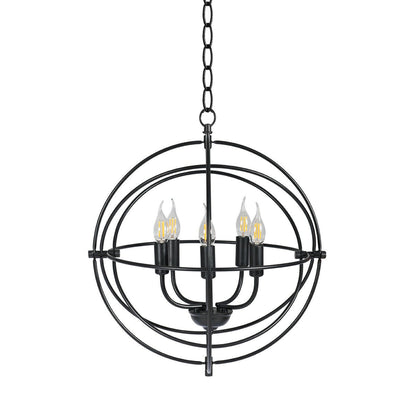 Candelabro metálico de 5 luces de 20 pulgadas con anillos entrelazados pivotantes