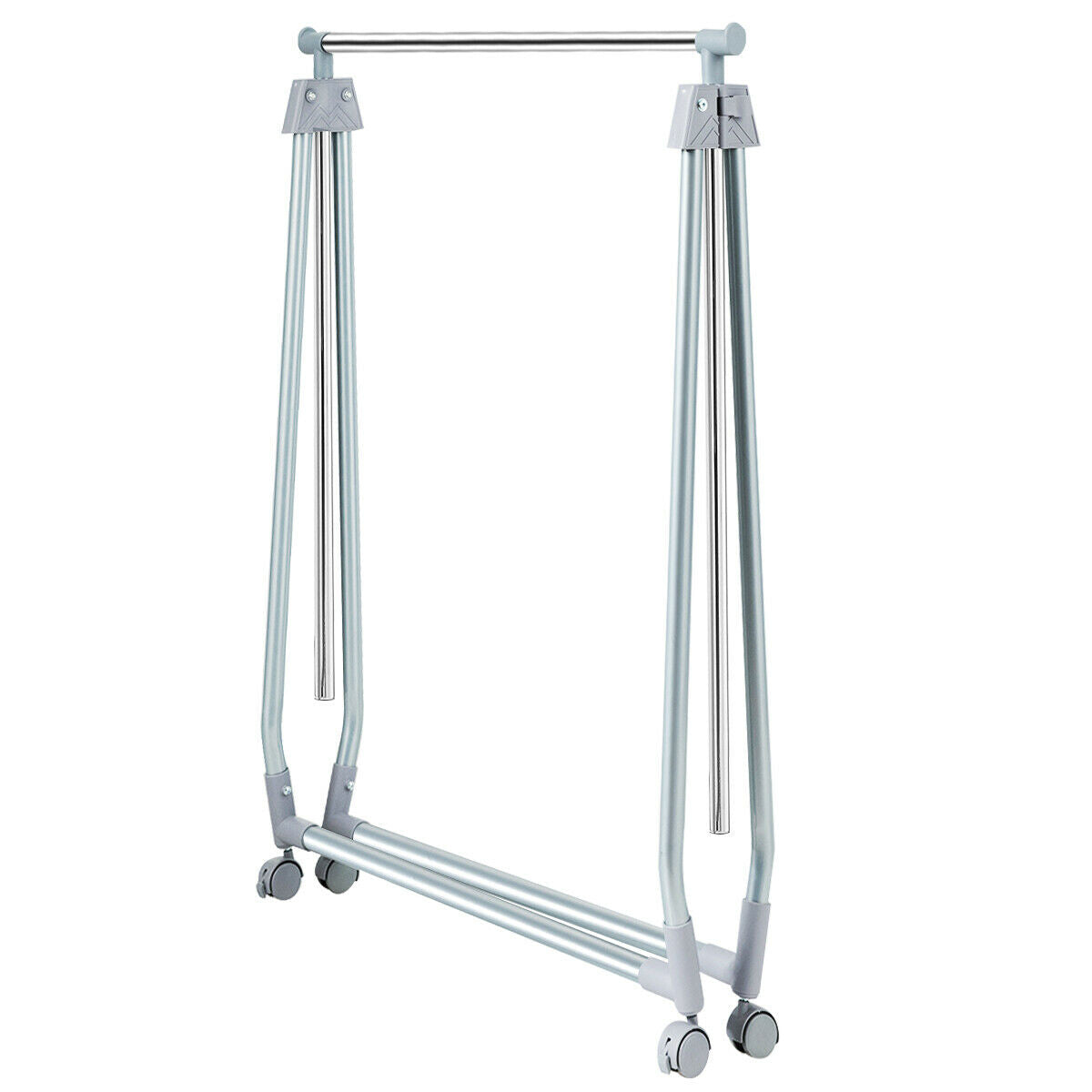 Perchero resistente, extensible y plegable con barra para colgar