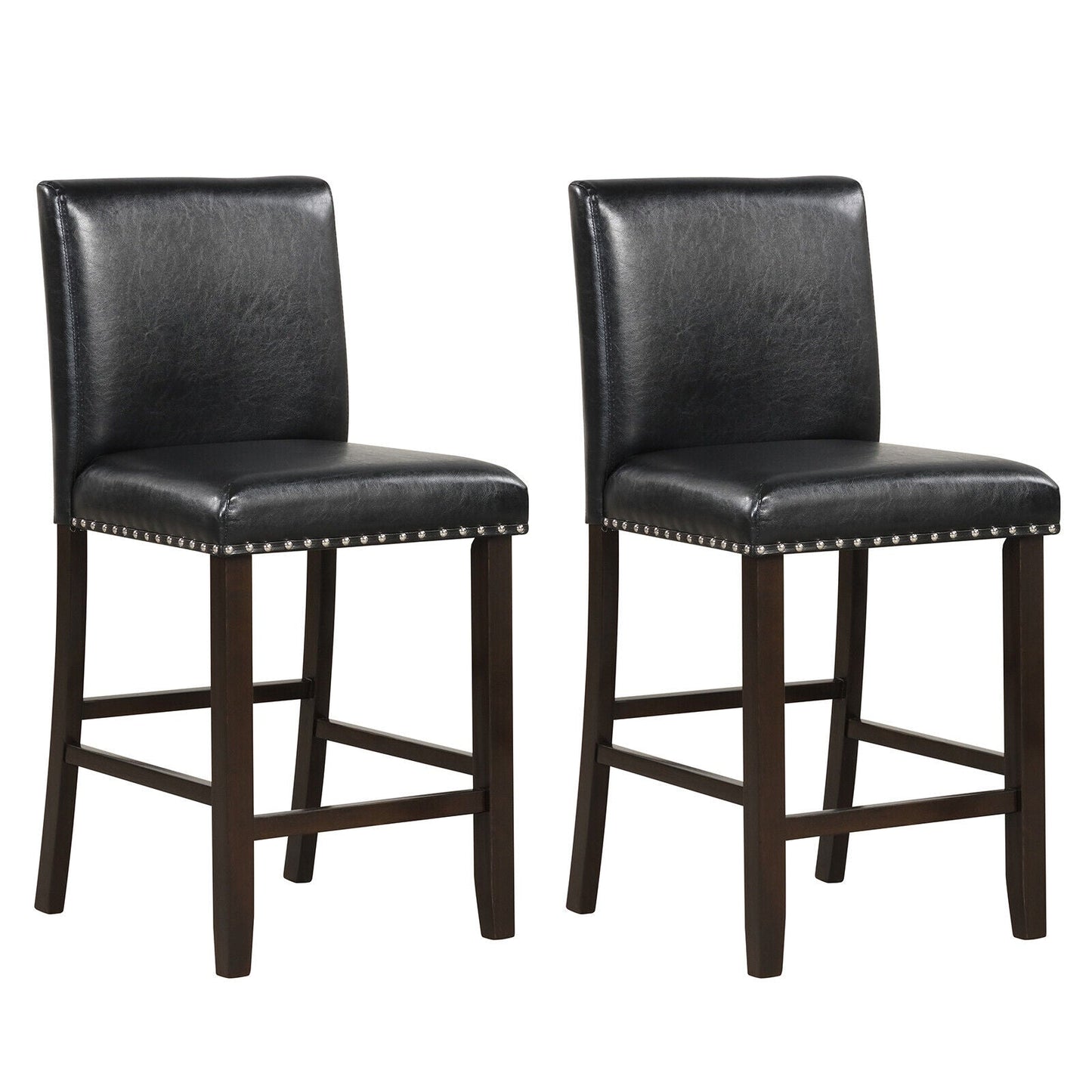 DirectDeals set of 2 linen bar stools with backs, black upholstery, nailhead trim on Tampa Home & Garden Store