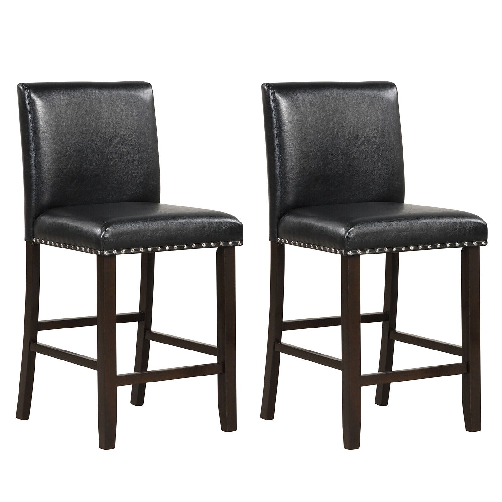 DirectDeals set of 2 linen bar stools with backs, black upholstery, nailhead trim on Tampa Home & Garden Store