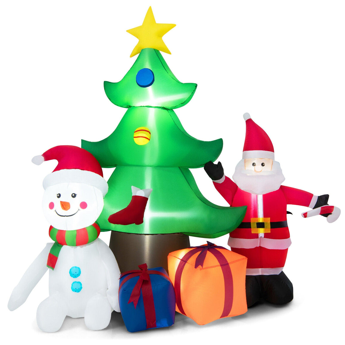 7.2 ft inflatable lighted Christmas tree with Santa and gift boxes DirectDeals on Tampa Home & Garden Store