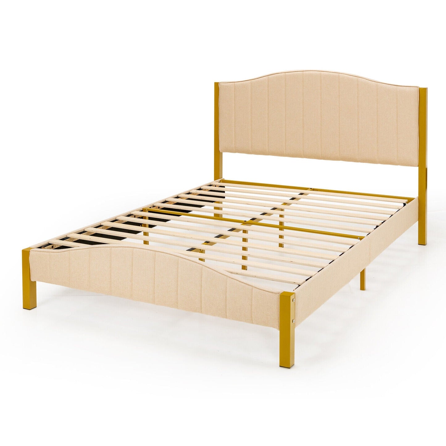 Base de cama tapizada tamaño completo/queen con cabecero acolchado - tamaño queen