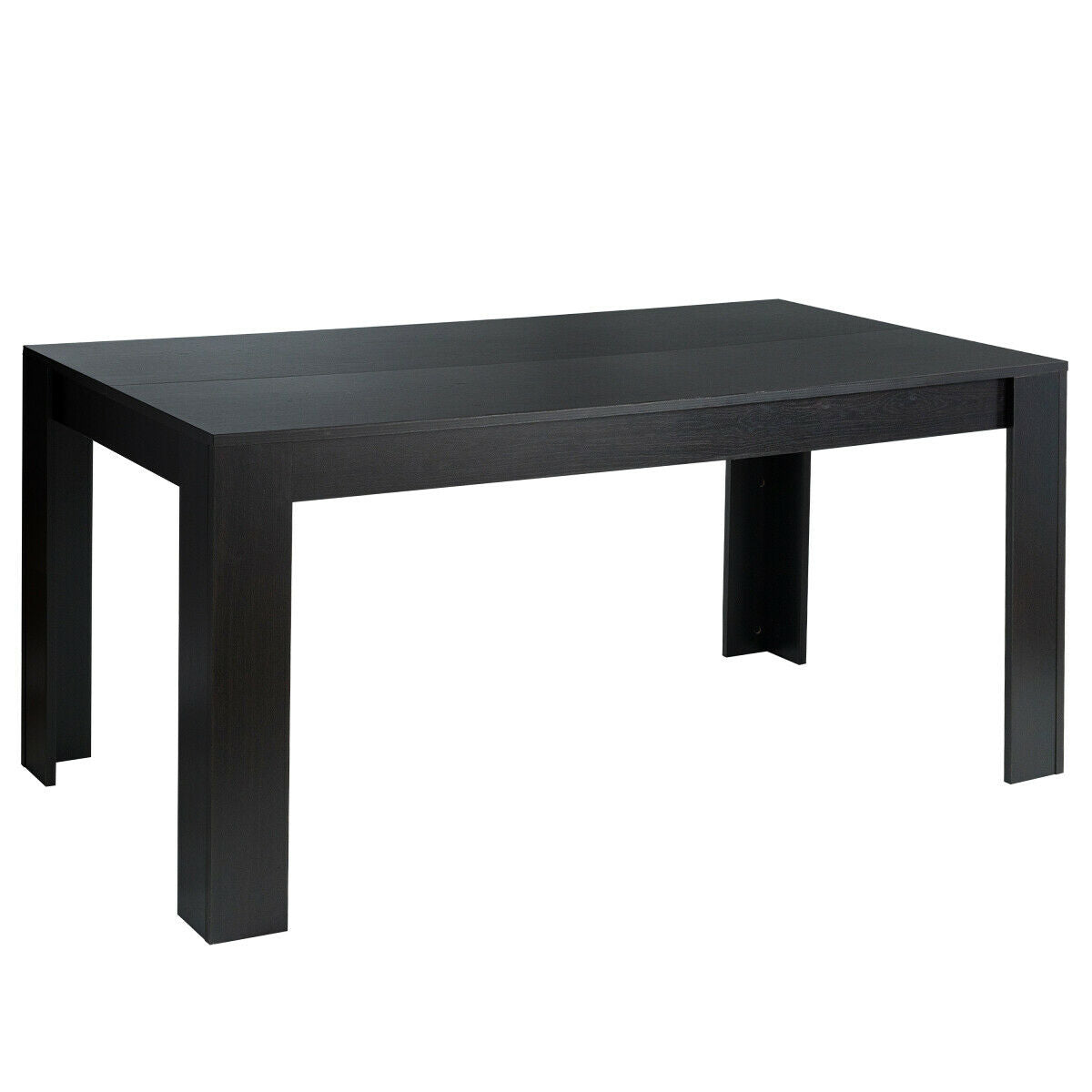 Mesa de comedor/cocina rectangular moderna de 63 pulgadas para 6 personas - Negra