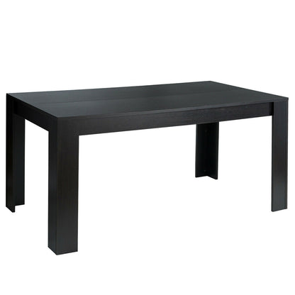 Mesa de comedor/cocina rectangular moderna de 63 pulgadas para 6 personas - Negra