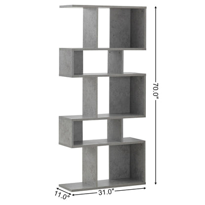 Estantería de esquina de 5 cubos, estante de exhibición, librero - Gris