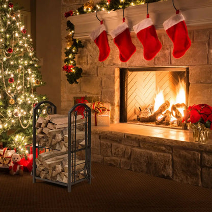 Fireplace Log Rack With Tools Set For Fireside