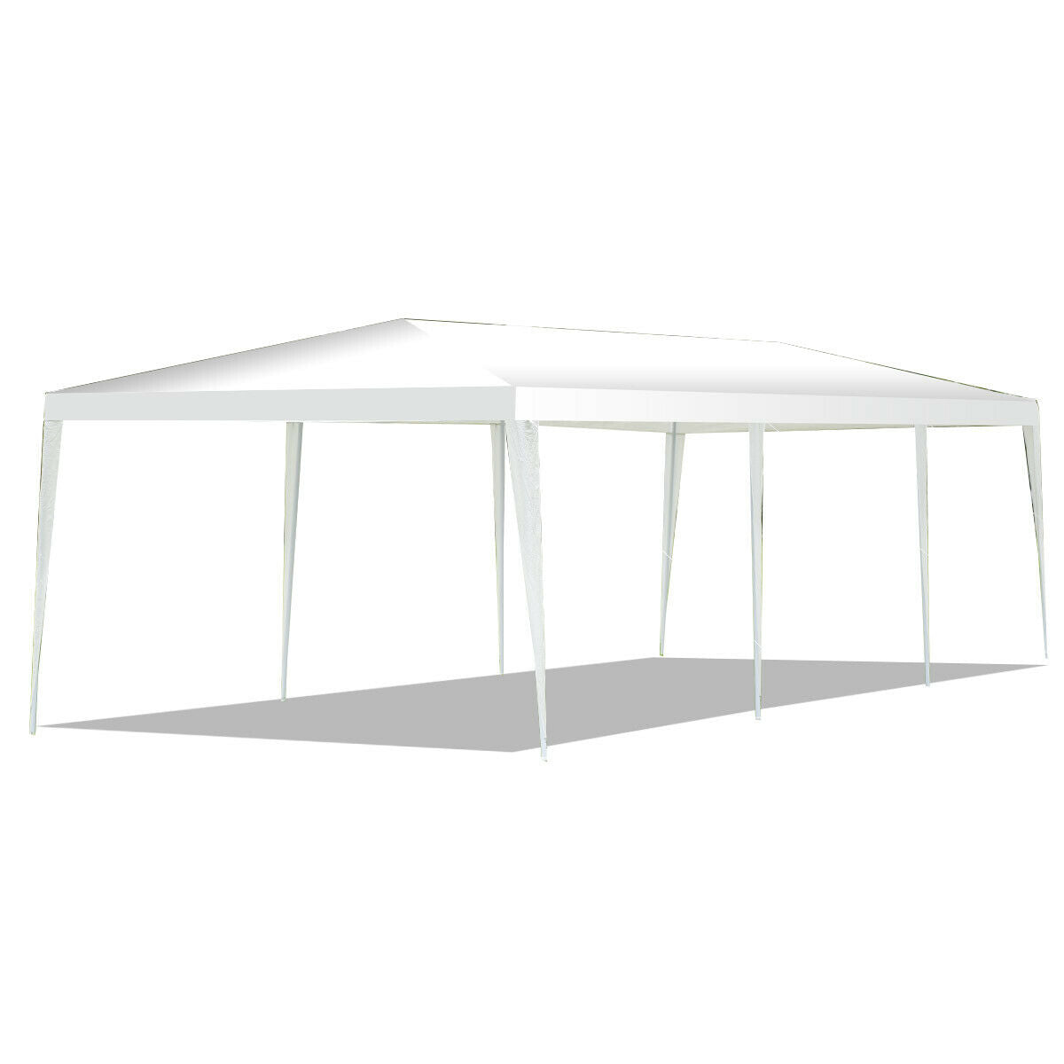 Gazebo canopy tent 10x30 ft by GemGear, white with connection stakes and wind ropes on Tampa Home & Garden Store