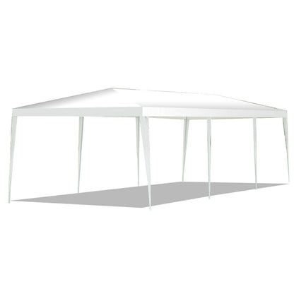 Gazebo canopy tent 10x30 ft by GemGear, white with connection stakes and wind ropes on Tampa Home & Garden Store