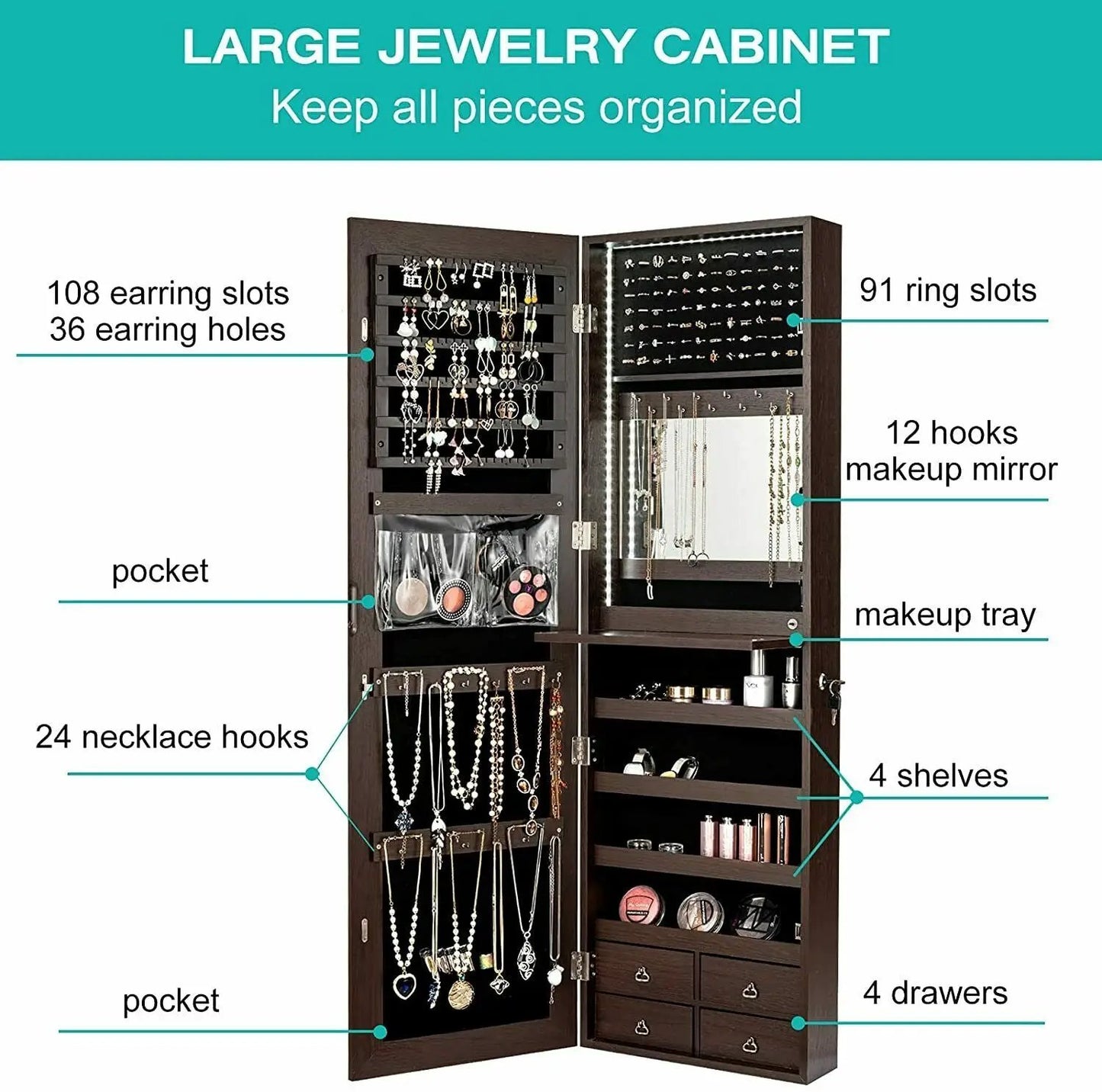 Multipurpose Storage Cabinet With 4 Drawers