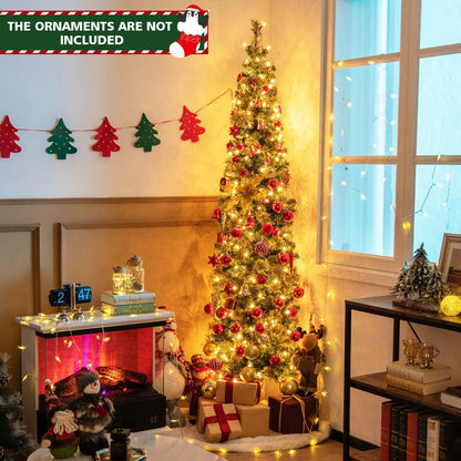 7 Feet Half Christmas Tree with Pine Needles and 150 Lights, DirectDeals Artificial Tree on Tampa Home & Garden Store