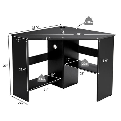 Corner Computer Desk With Storage Triangle Design