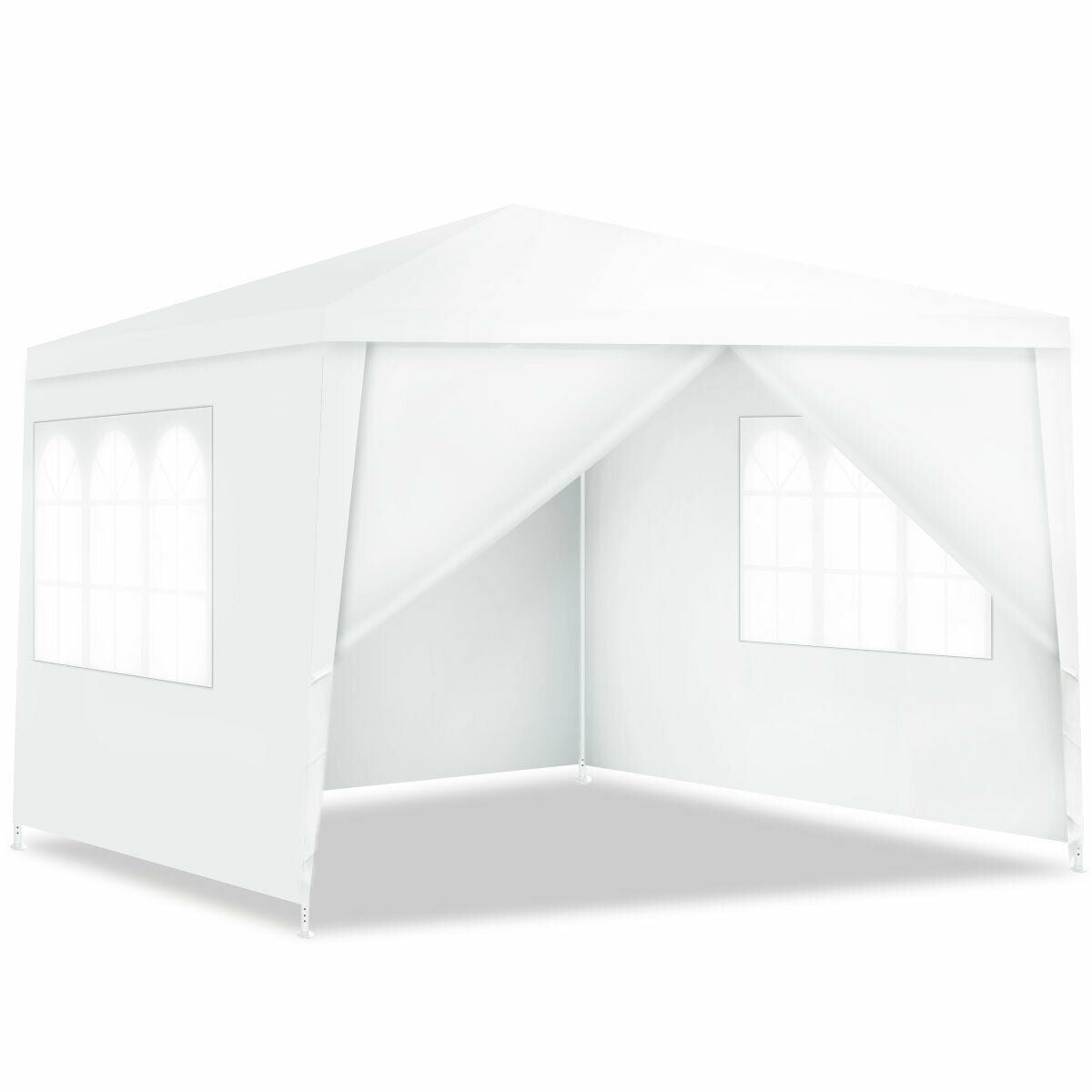 GemGear 10x10 ft outdoor canopy tent with 4 removable sidewalls in white on Tampa Home & Garden Store
