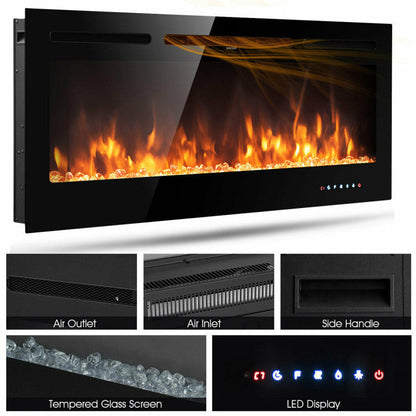 50" Electric Fireplace – Wall Mounted