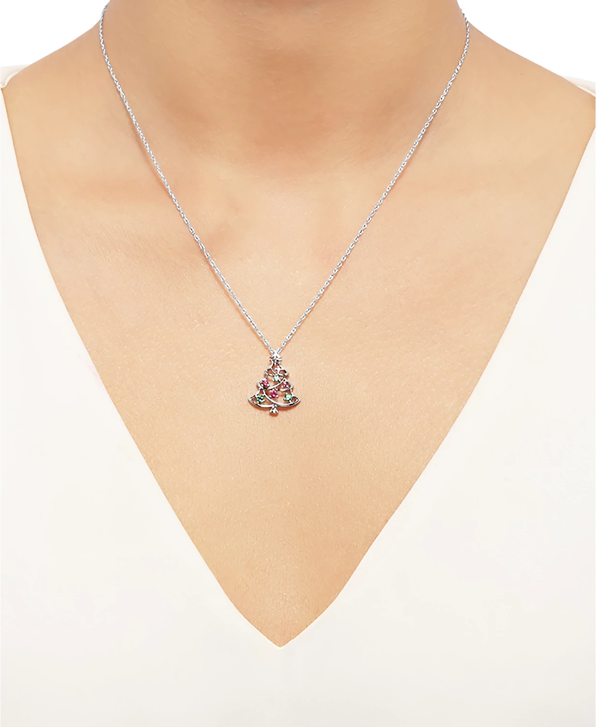 Sterling Silver Ruby And Sapphire Necklace