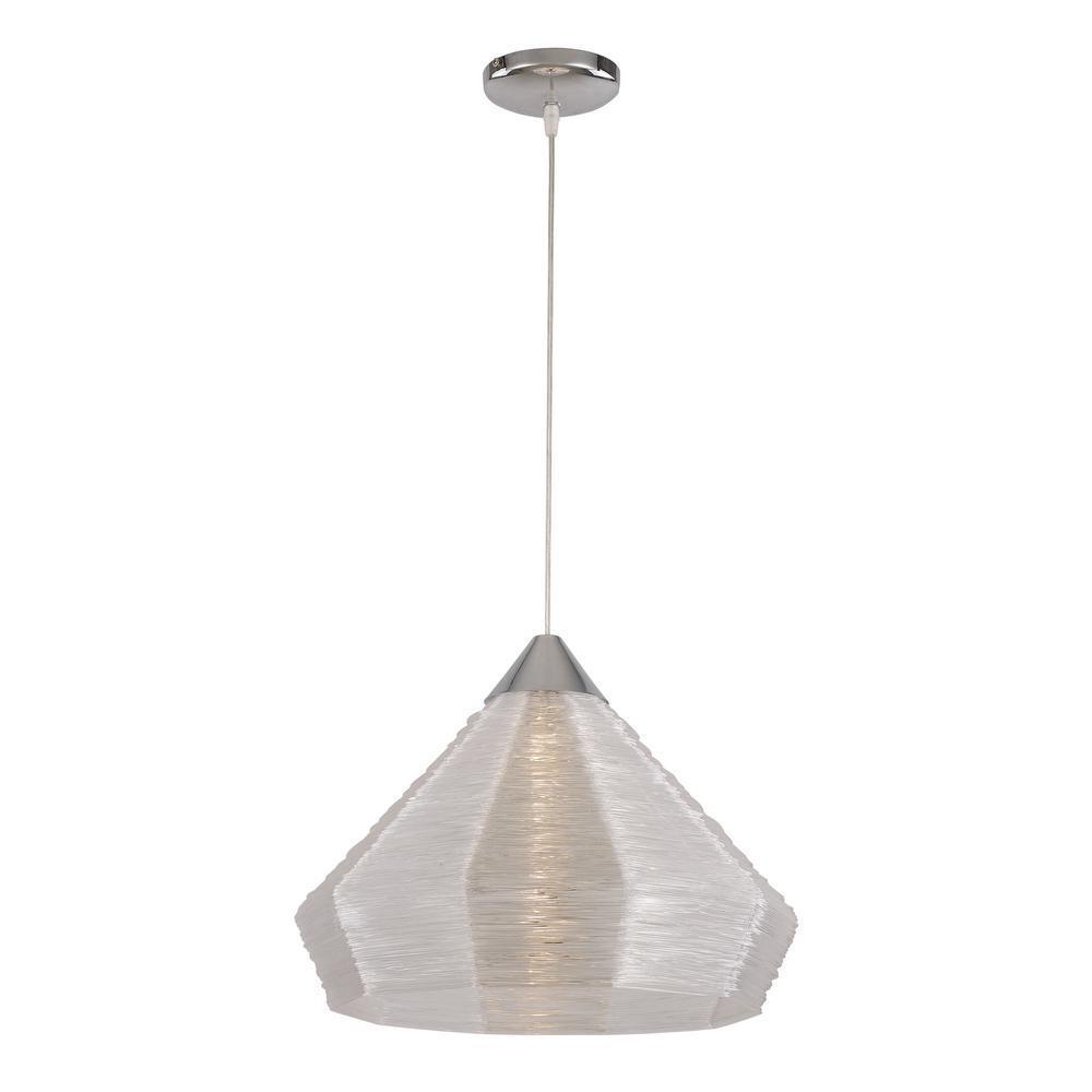Trans Globe One Light Polished Chrome Pendant