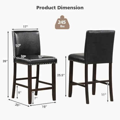Set of 2 linen bar stools with back, black upholstery, wood legs DirectDeals for kitchen island on Tampa Home & Garden Store