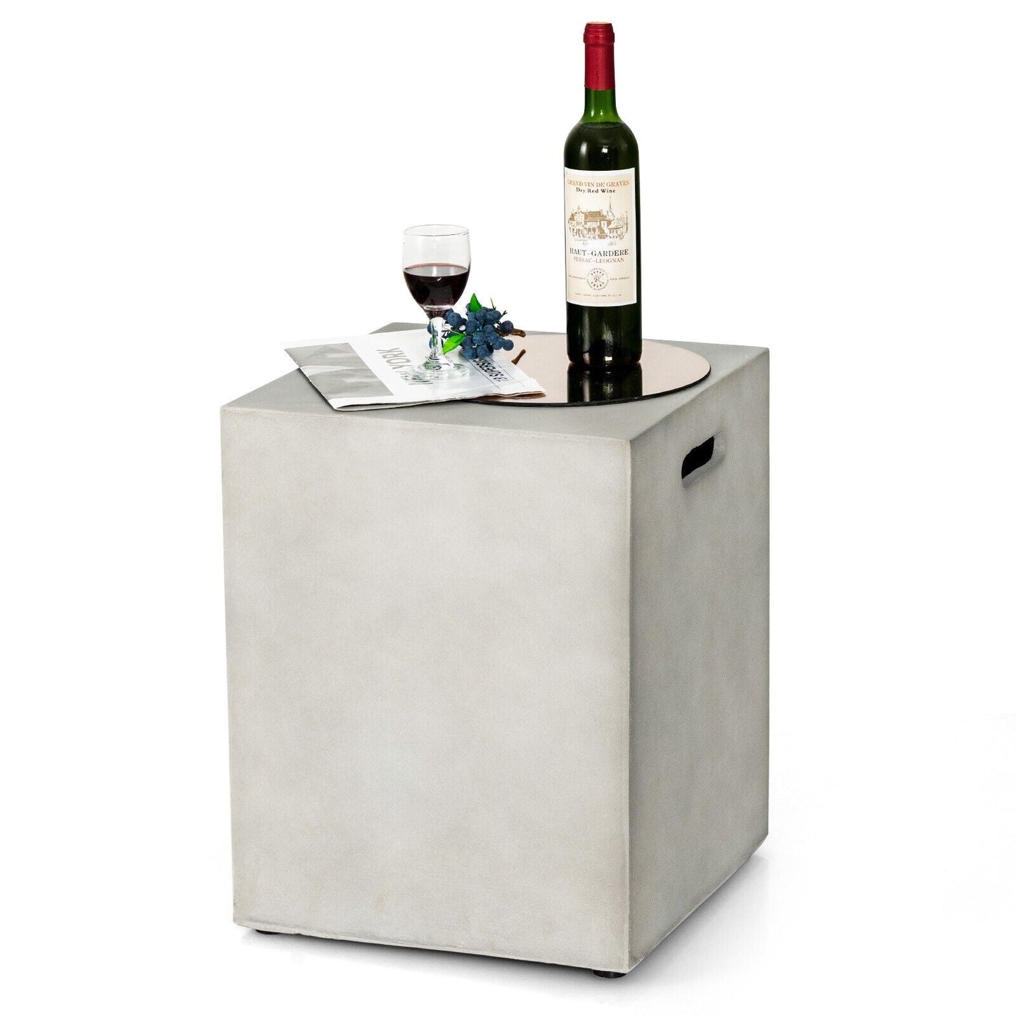 Mesa Escondite para Tanque de Propano Estándar de 20 Libras - Gris