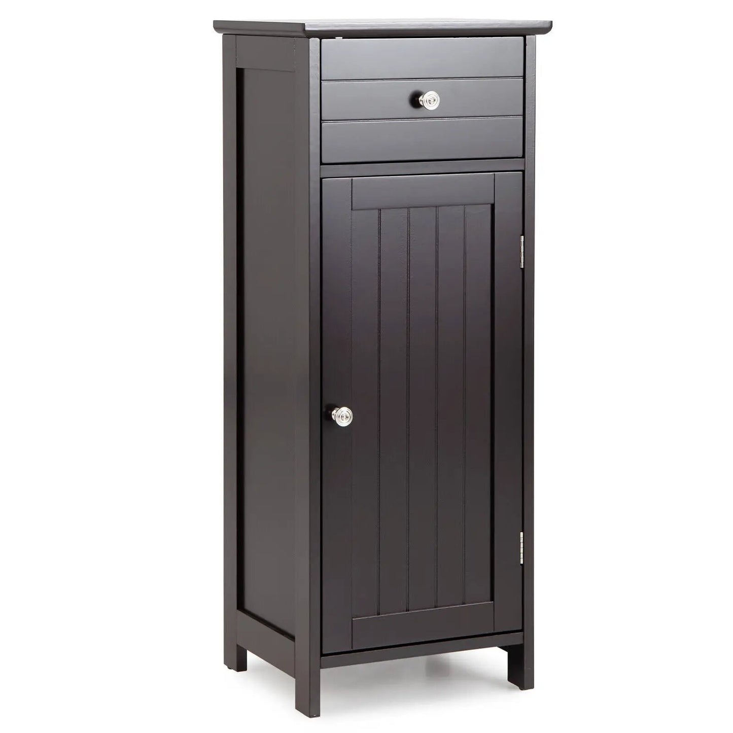 Wooden Bathroom Floor Storage Cabinet With Drawer
