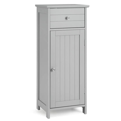 Wooden Bathroom Floor Storage Cabinet With Drawer