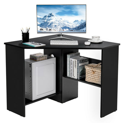 Corner Computer Desk With Storage Triangle Design