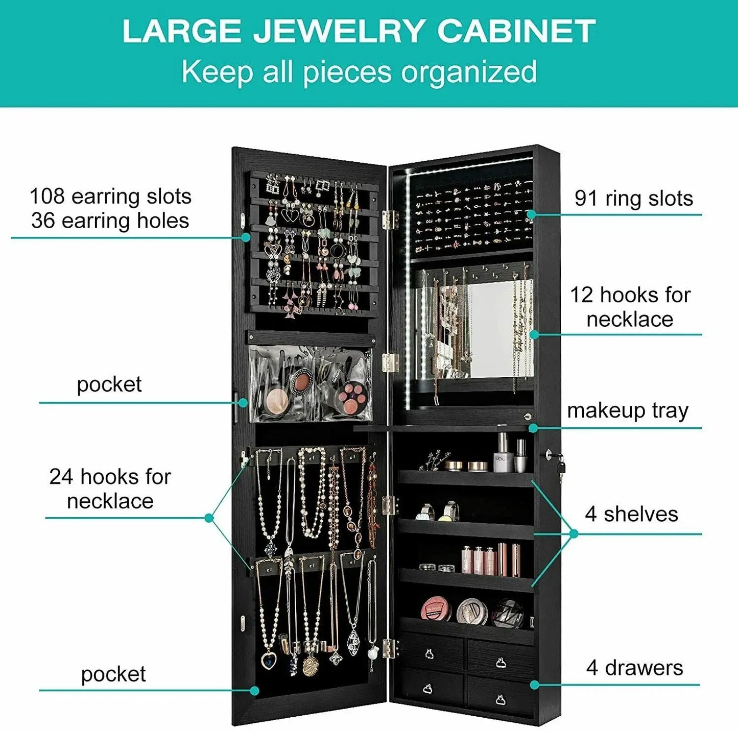 Multipurpose Storage Cabinet With 4 Drawers